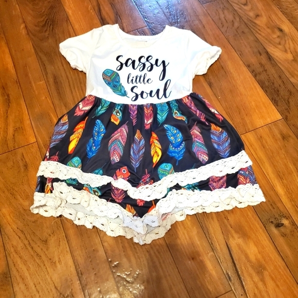 None Other - 𝅺SASSY little soul feather boutique toddler dress size medium